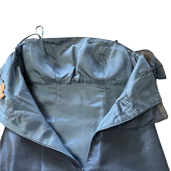 Jessica Iridescent Navy Chiffon Empire Waist Dress Sz 2 Wedding Prom Formal - Picture 12 of 15